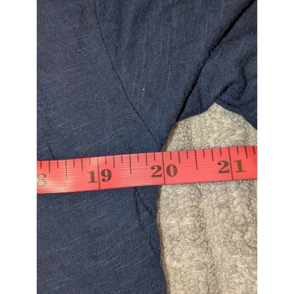 Lucky Brand Top Large Blue‎ Silver Print Scoop Neck 3/4 Sleeve Blouse - Picture 8 of 9